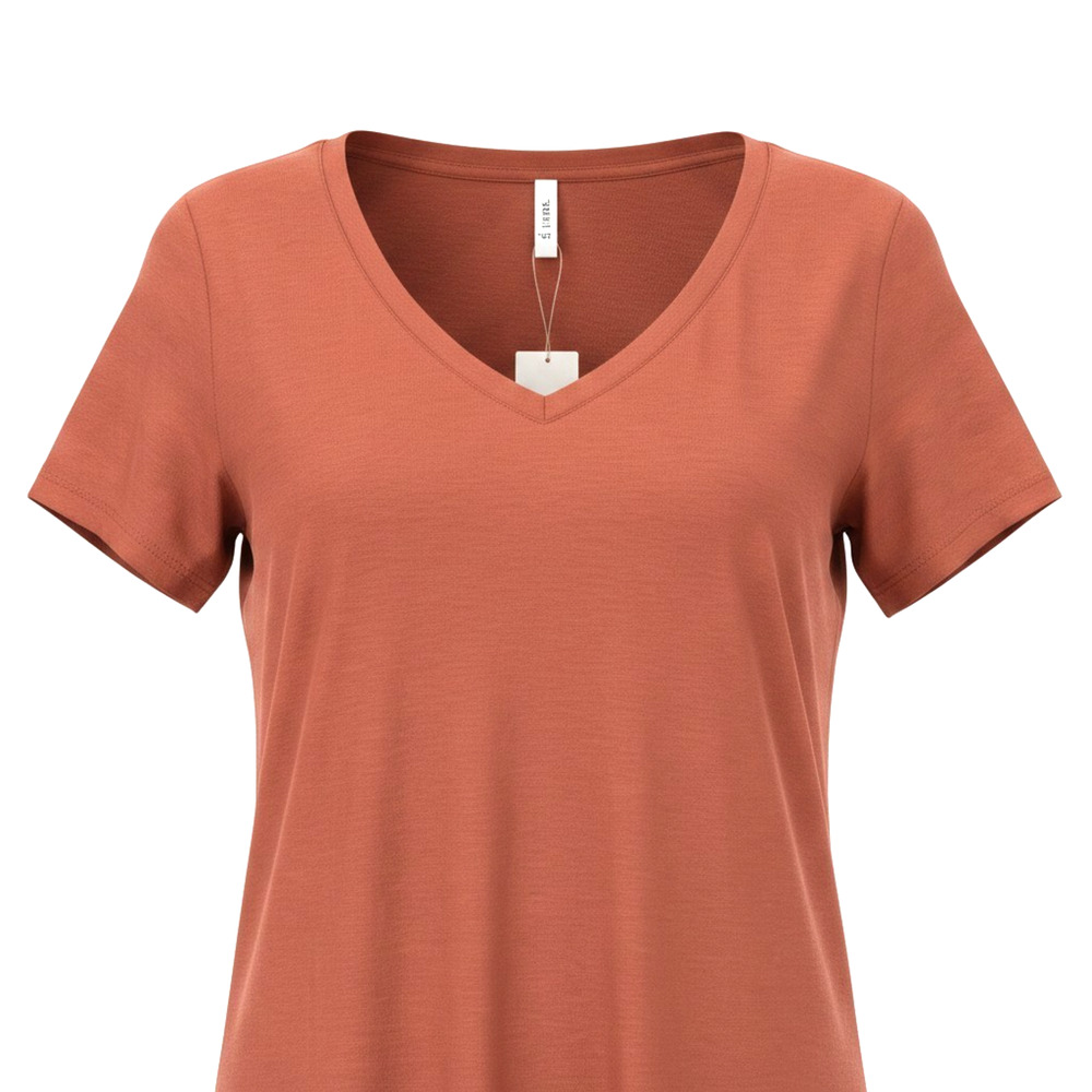 Soya Concept Burnt Orange Clay V Neck Maxi T Shirt Dress SM Scandi Boho Chic - Picture 4 of 10